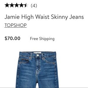 High Waisted Skinny Jamie Jeans by Topshop